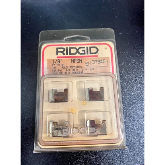 RIDGID 1/8" NPSM Alloy Steel Pipe Dies 37945 - 1 Pack - Picture 1 of 3